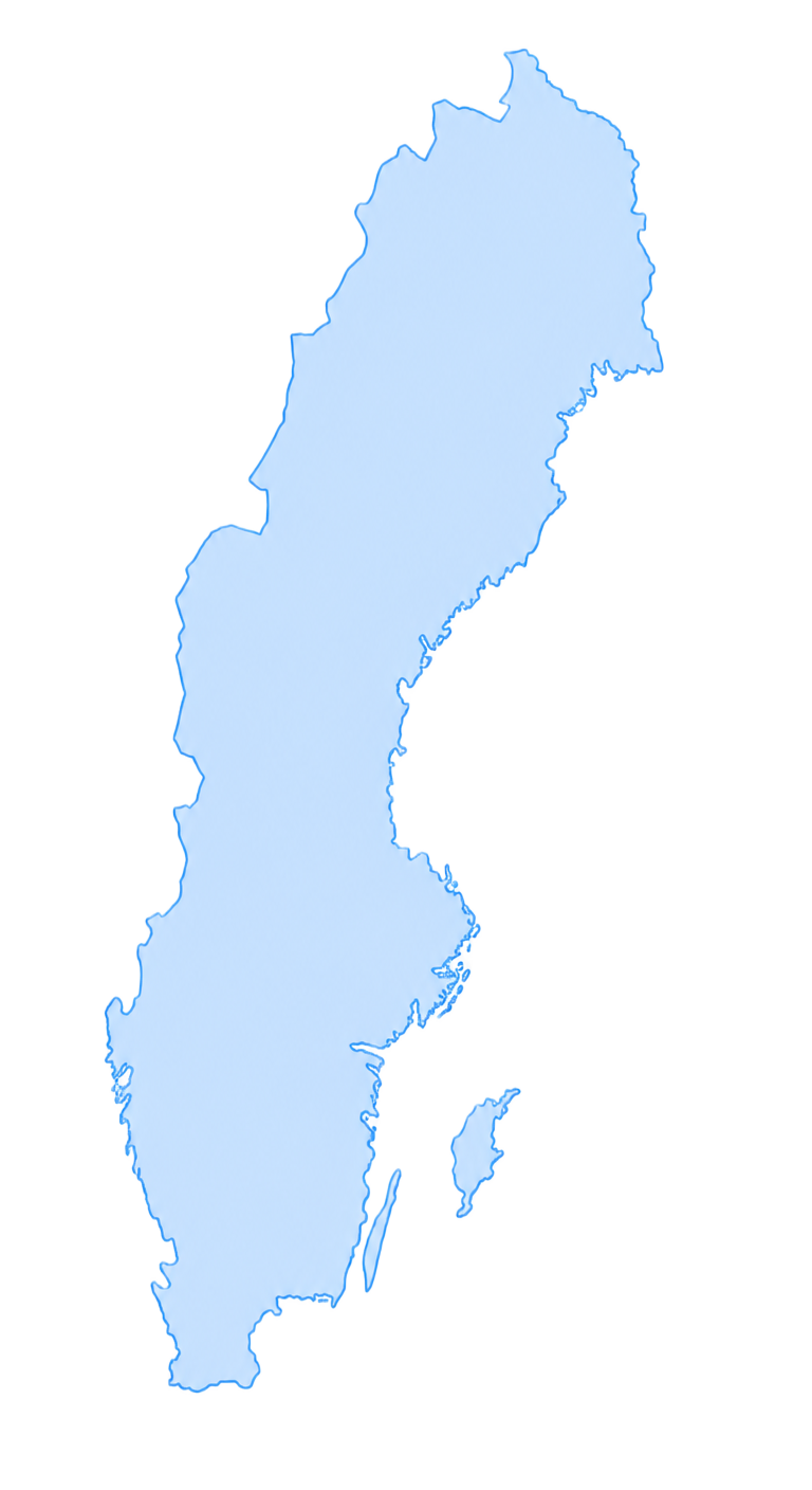 Karta över Sverige med alla län